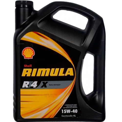 Óleo Rimula Shell RT4 X 15W40, embalagem com 4 litros