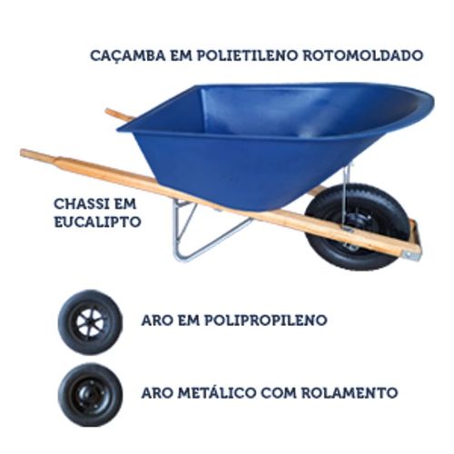 Carrinho 90L Polipropileno Com Rolamento Cid